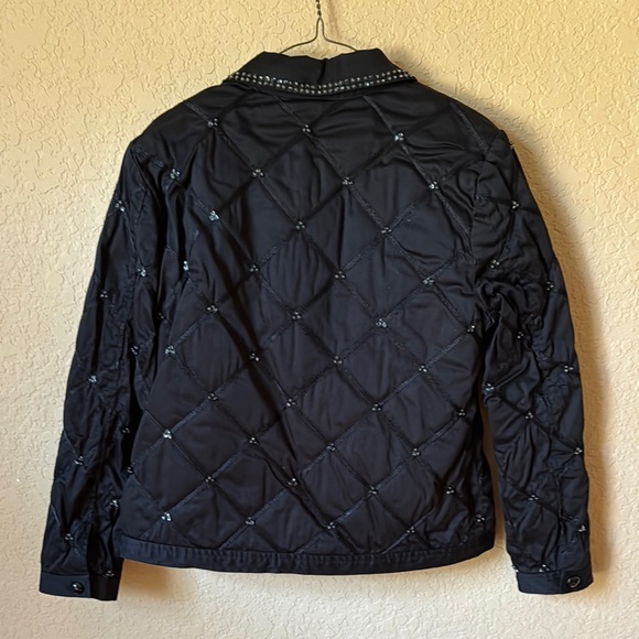 Embellished Black Quilted Jacket - Picture 3 of 5